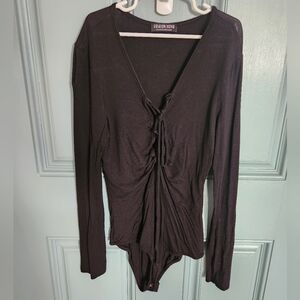 Fashion Nova Black Long Sleeve Bodysuit